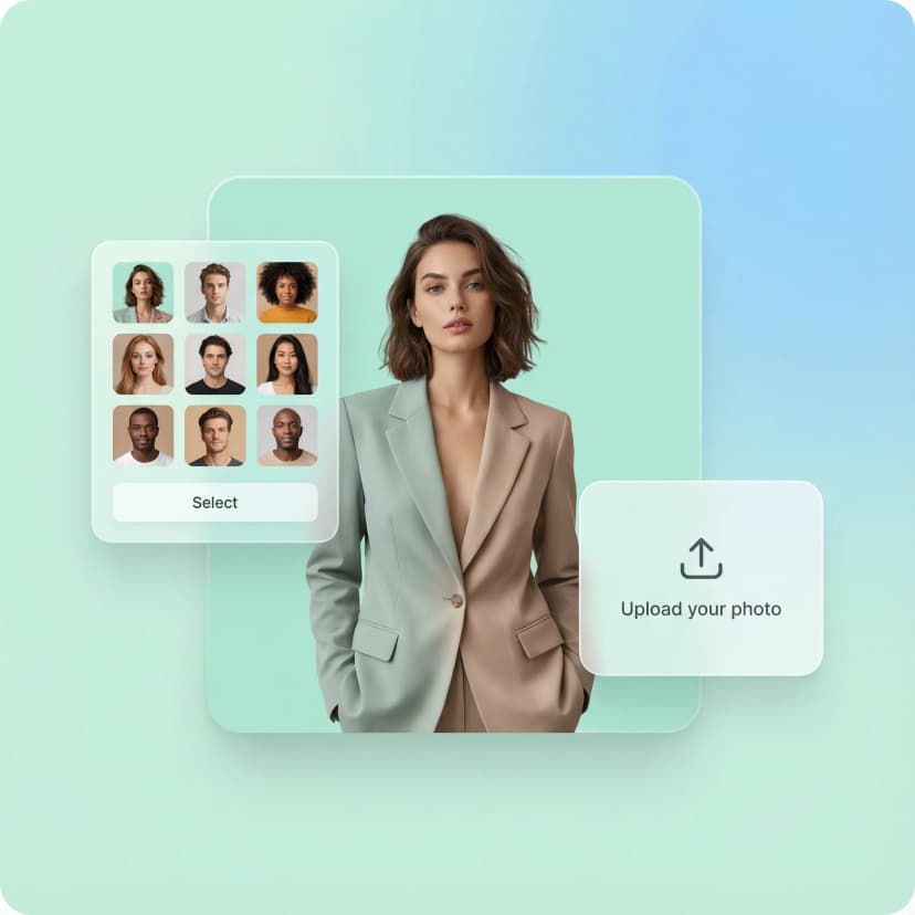Add a Model - Upload your photo or select a digital model